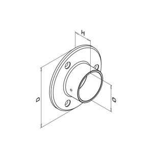 Wandflansch, Q-line, MOD 0505, V2A^