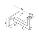 Handlaufhalter Wandbefestigung, Square Line, MOD 4112, V2A^
