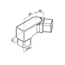 Handlaufverbinder 90°, justierb. 0-70°, Square Line, V2A^