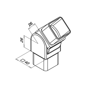 Justierbarer Handlaufverbinder, 0-70°, MOD 4312, V2A^