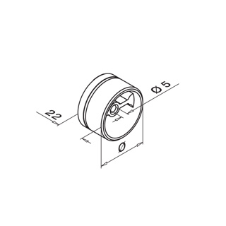 Adapter für Holz-Handlauf Ø42 mm, MOD 0792, V4A^