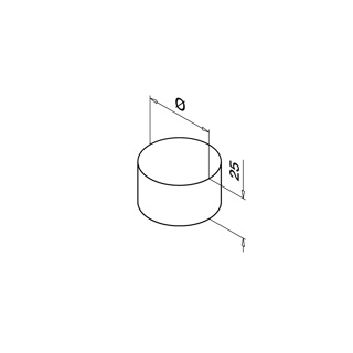 Endkappe für Holzhandlauf Ø42 mm, gewölbt, MOD 0732, V2A^