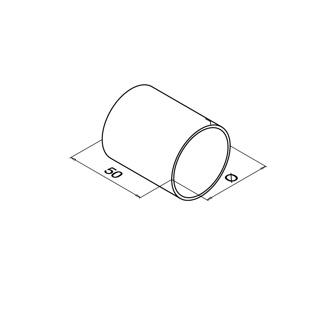 Verbinder für Holz-Handlauf Ø42 mm, MOD 0793, V2A^