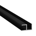 E-Profil-Alu, Edelstahloptik Schwarz^