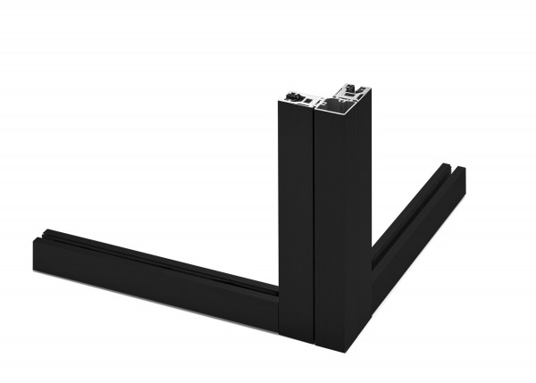Glas Eck-Klemmprofil Set 10 mm - Schwarz^
