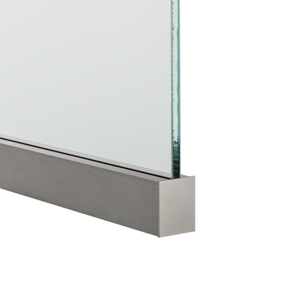 Glas-Klemmprofil | 8-8,76 mm | Edelstahloptik^