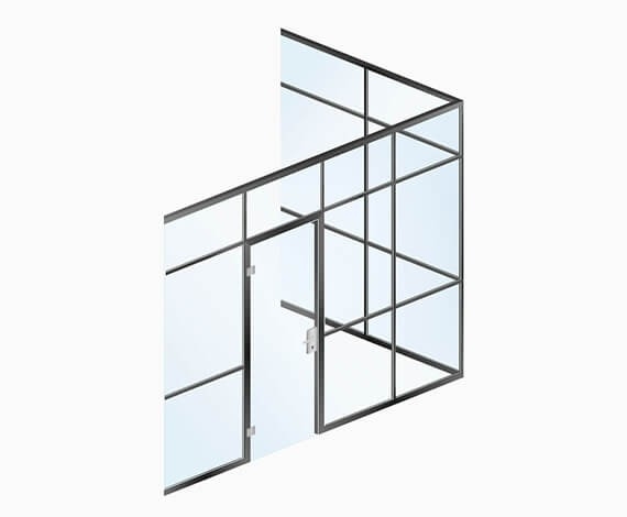 Sprossenprofile mit Klebebock - Schwarz^