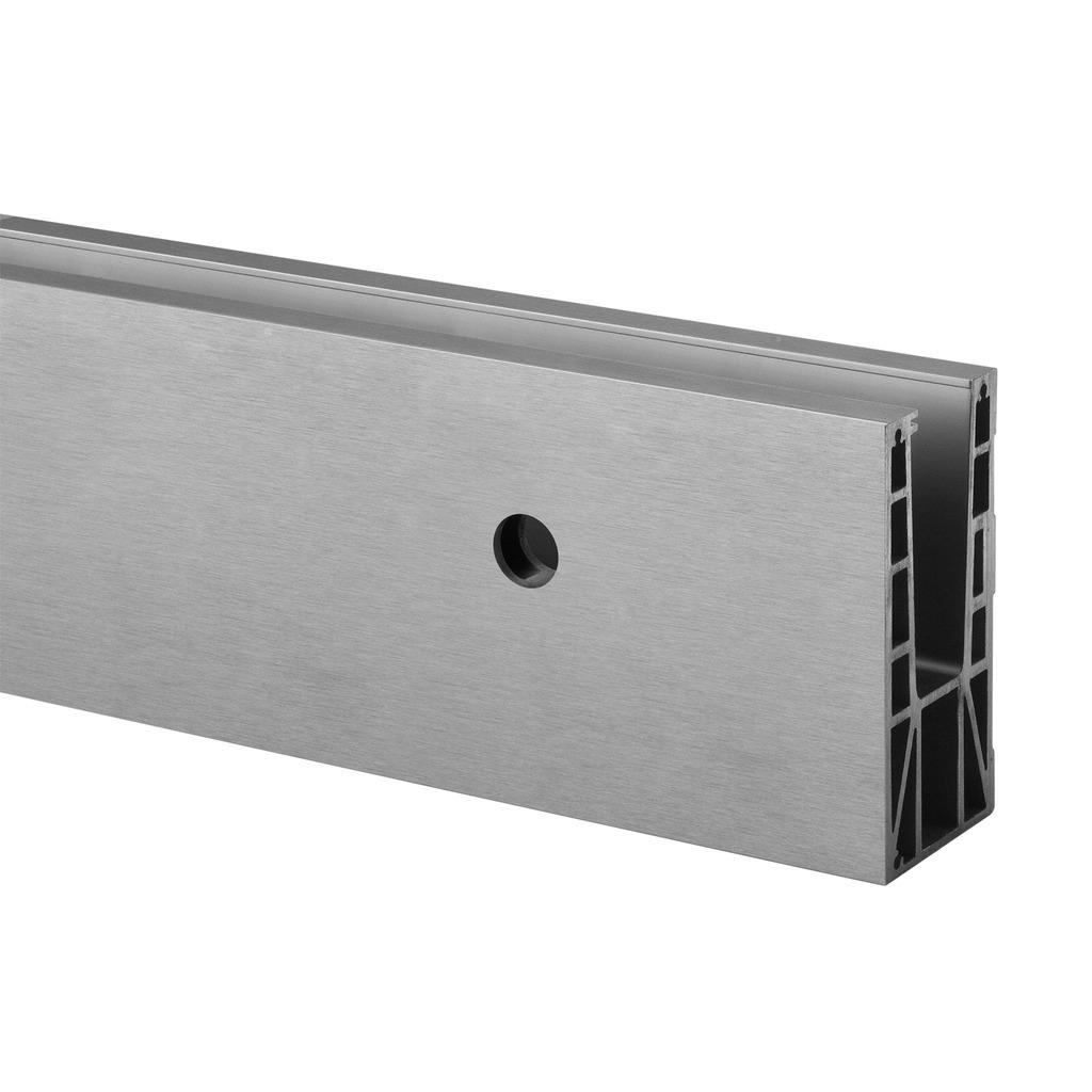 Bodenprofil, Easy Glass Max, Seitenm., MOD 8530, Aluminium, Gebürstet^