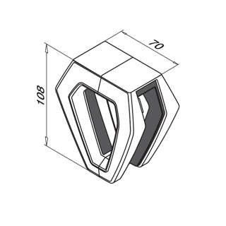 Glasverbinder, oben, Easy Glass Air, MOD 6510, V4A^