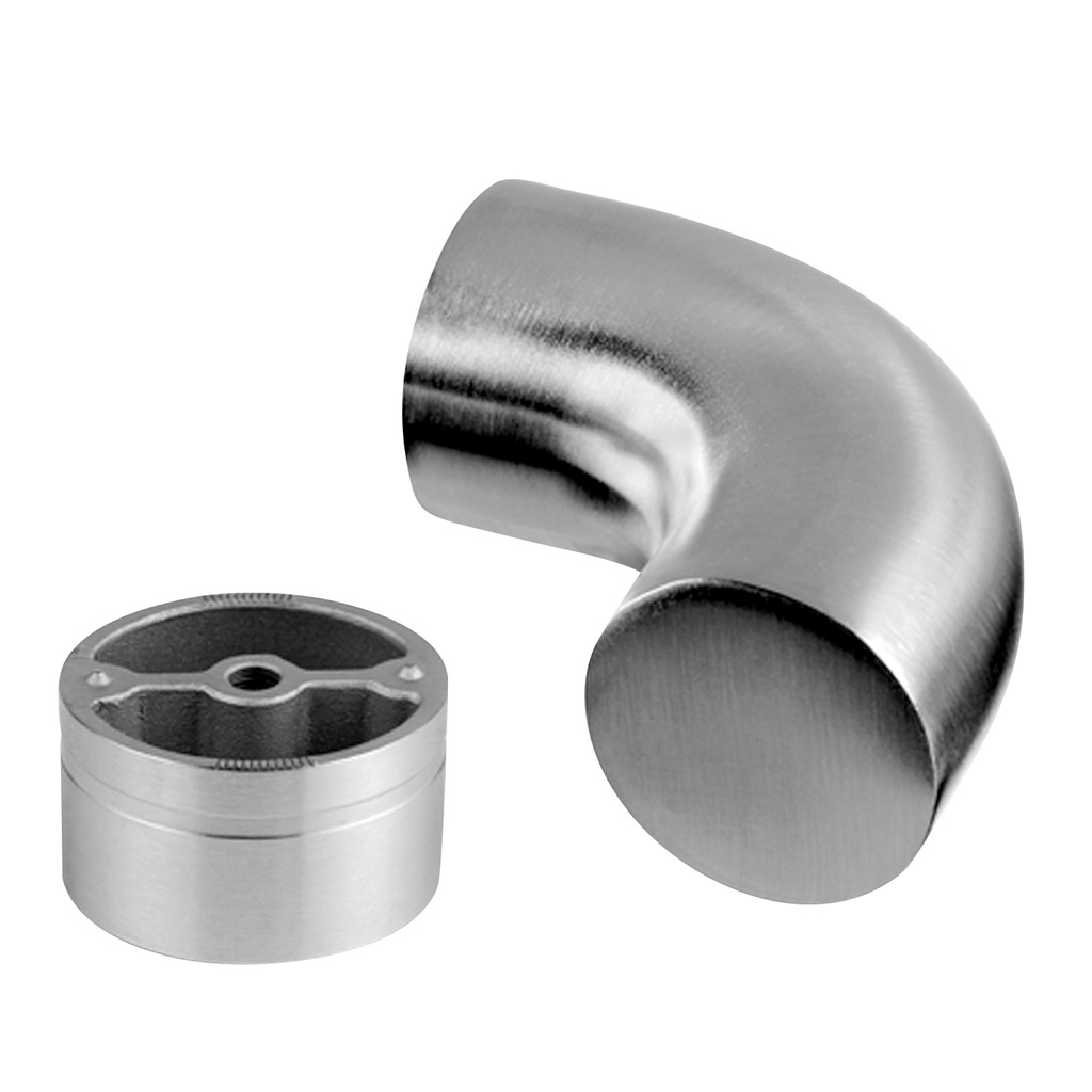 Endbogen, 90°, inkl. Adapter, für Holz, MOD 0739, V2A^