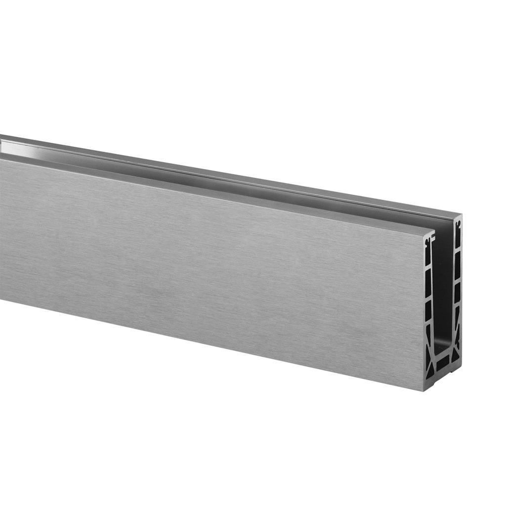 Bodenprofil, Easy Glass Max, Bodenm., MOD 8510, Aluminium, Gebürstet, Roh^