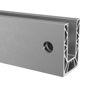 Bodenprofil, Easy Glass Strong, Seitenmontage, MOD 8630, Gebürstet, Alu^