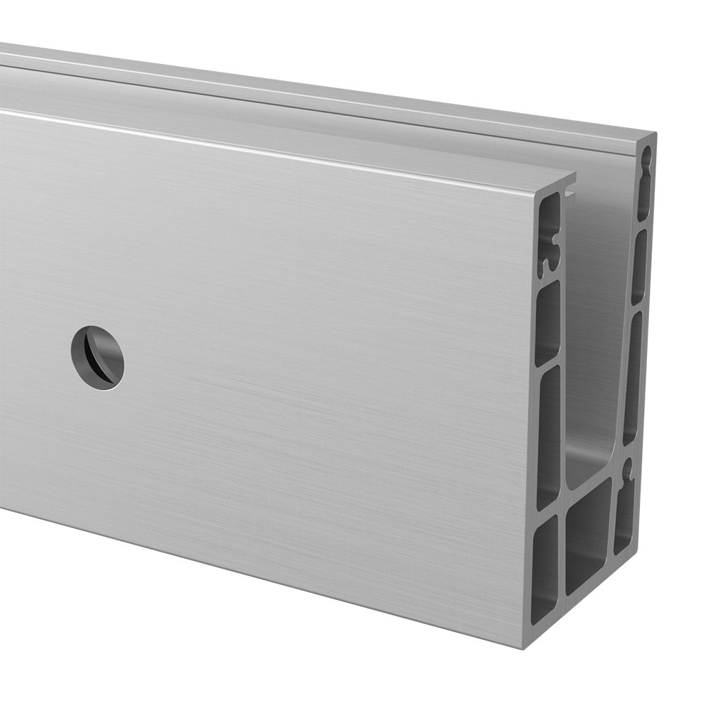 Easy Glass Up Inverse, Bodenprofil, Gebürstet, Roh, Seitenmontage^