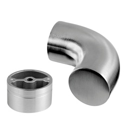 Endbogen, 90°, inkl. Adapter, für Holz, MOD 0739, V2A^